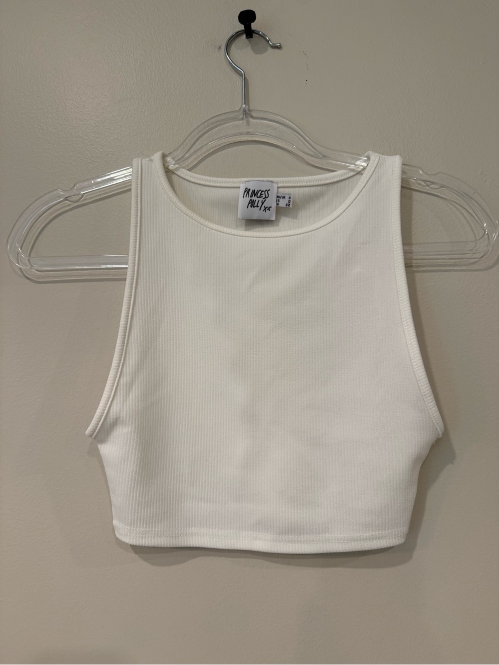 ✨ Princess Polly White Ribbed Crop Tank Top ✨